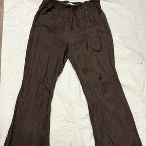 Brown Satin Pants